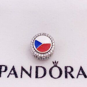 Pandora CZECH Flag Bead Charm S925 Sterling Silver